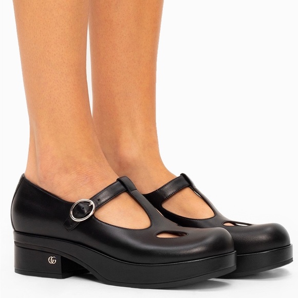 Gucci | Shoes | Gucci Mary Jane Nappa Charlotte Black Platform Shoes Size  38 Us 8 | Poshmark